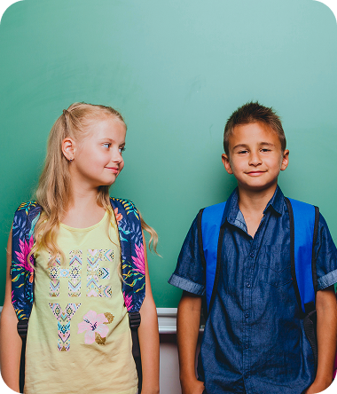 children posing classroom 1